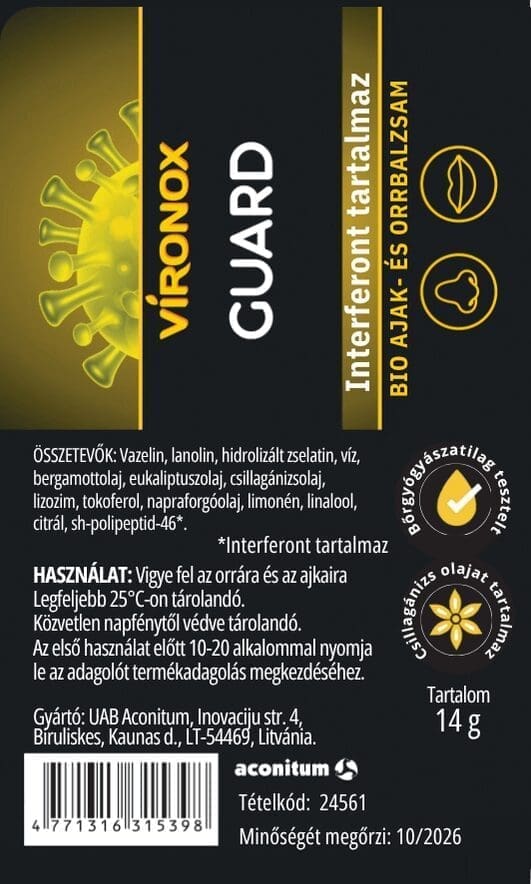 Vironox guard - védő biobalzsam ajkakra és orrra